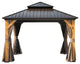 Cedar Wood Gazebo with Galvanized Steel Double Roof, 12'x12'