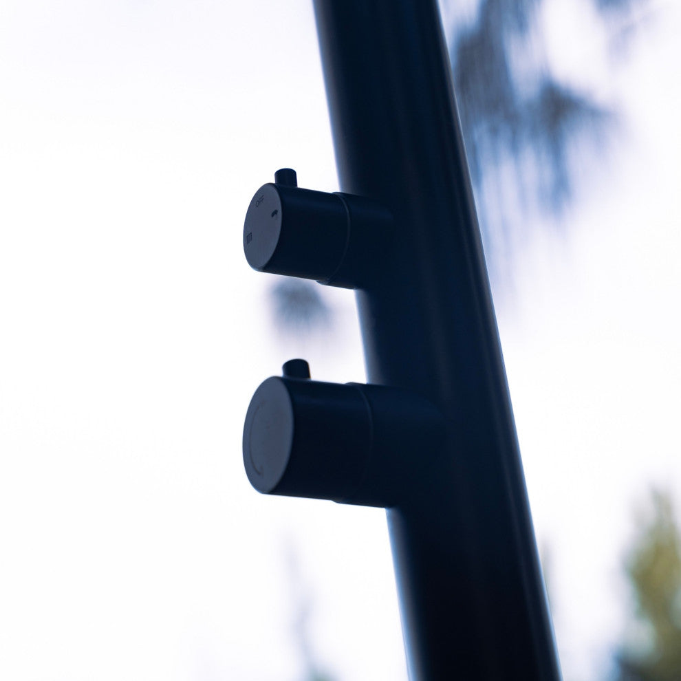 PULSAR 03 Outdoor Shower 316 Stainless Steel with Foot Wash, Matte Black