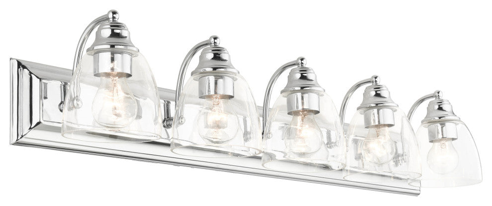 Polished Chrome Transitional, Colonial, Vanity Sconce