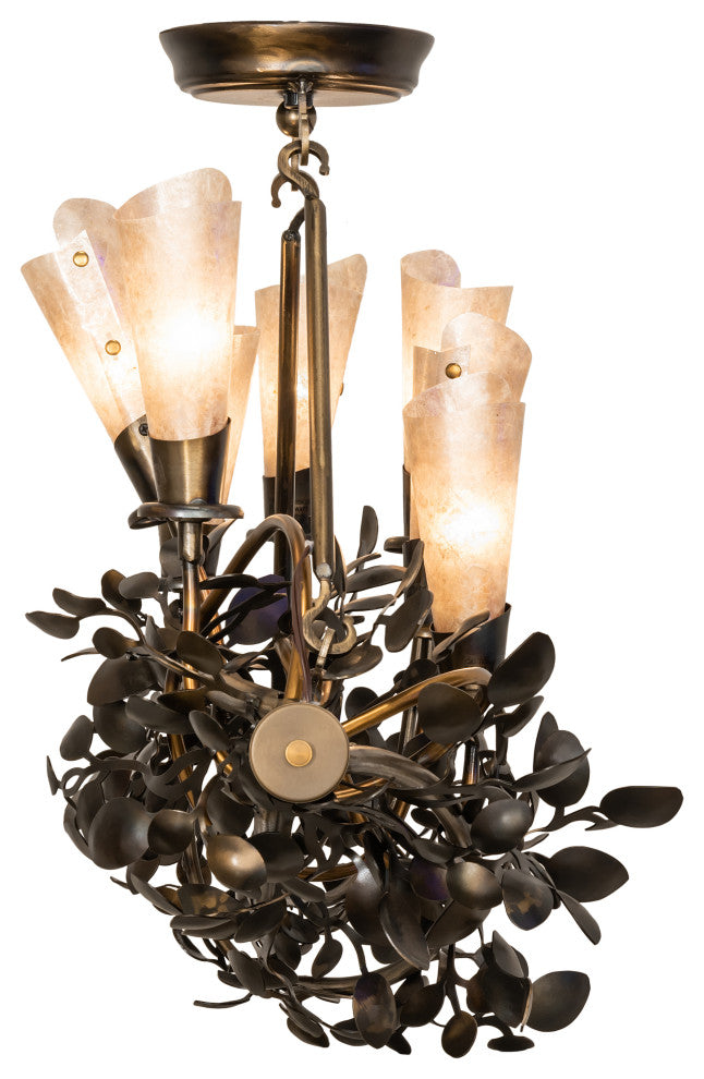 34 Long Vinca Vine 7 Light Chandelier
