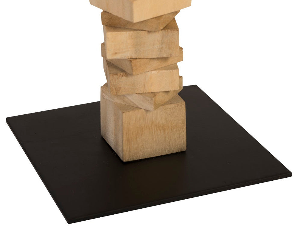 Stacked Wood Floor Sculptures, Bleached, 3-Piece Set