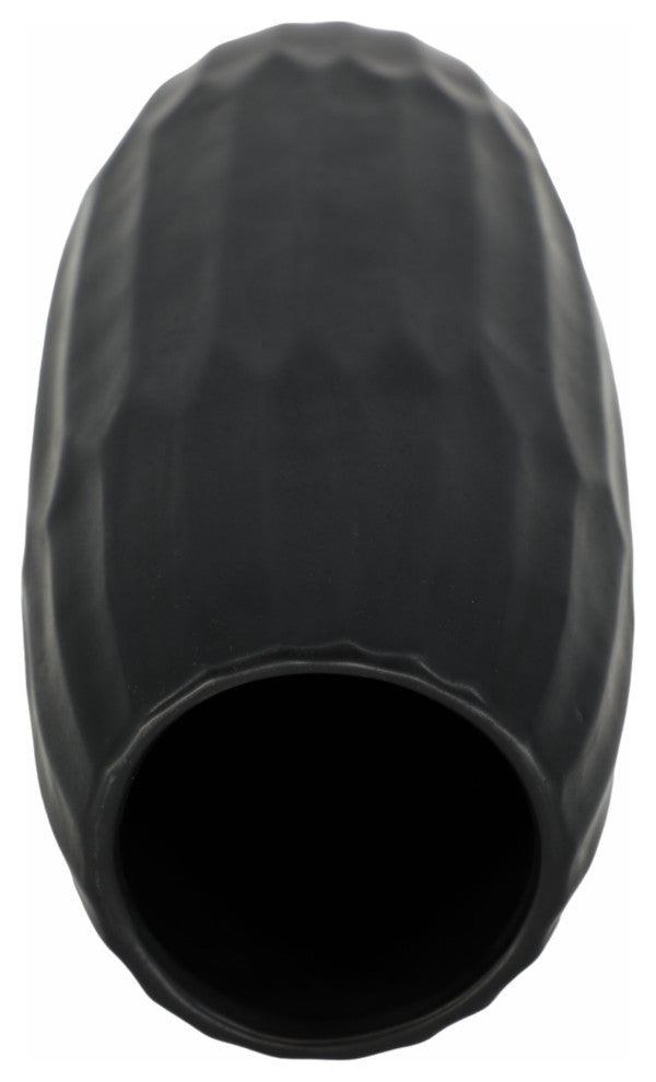 Ceramic 14" Vase, Black