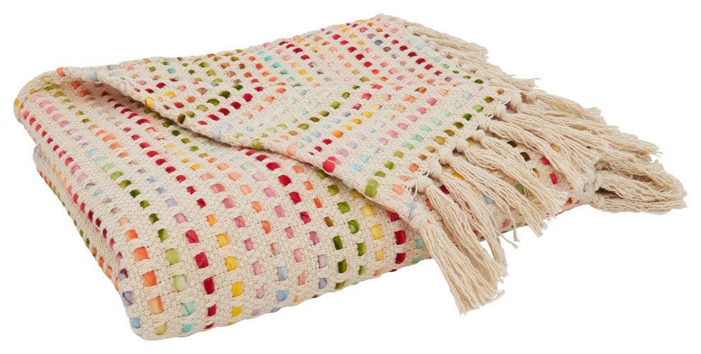 Throw Blanket With Confetti Design, Multi