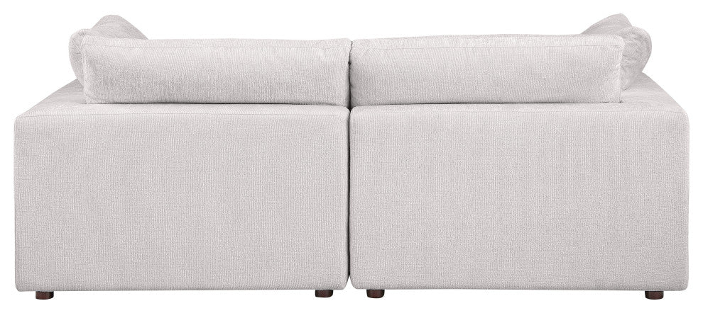 Dante Modular Loveseat Upholstered, Genuine Belfast Fabric, Light Gray