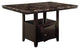 Faux Marble Top Counter Height Table With Bottom Compartment, Brown