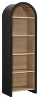 Evie Arched Narrow Bookcase Display Cabinet, Black