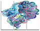 "Blue Lion Abstract Art" Digital Metal Wall Art, 3 Panels, 36"x28"