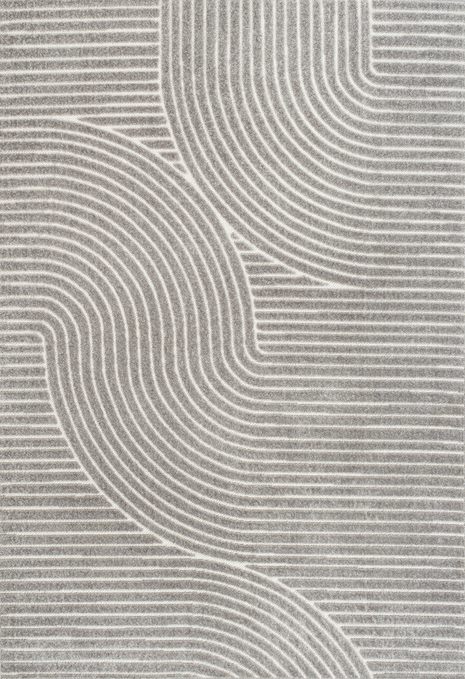 Hallie High-Low Minimalist Curve Geometric Indoor/Outdoor Area Rug