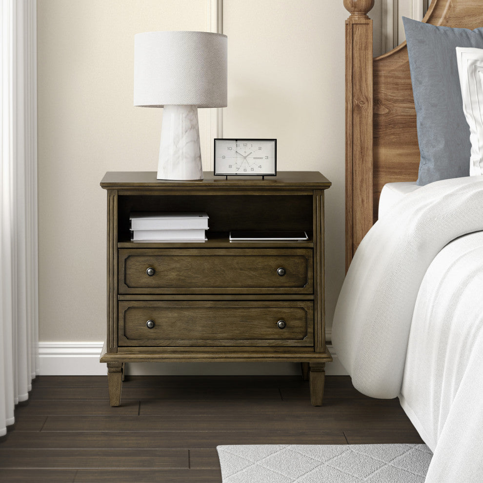Drawer Solid Wood Nightstand, Kona, Single