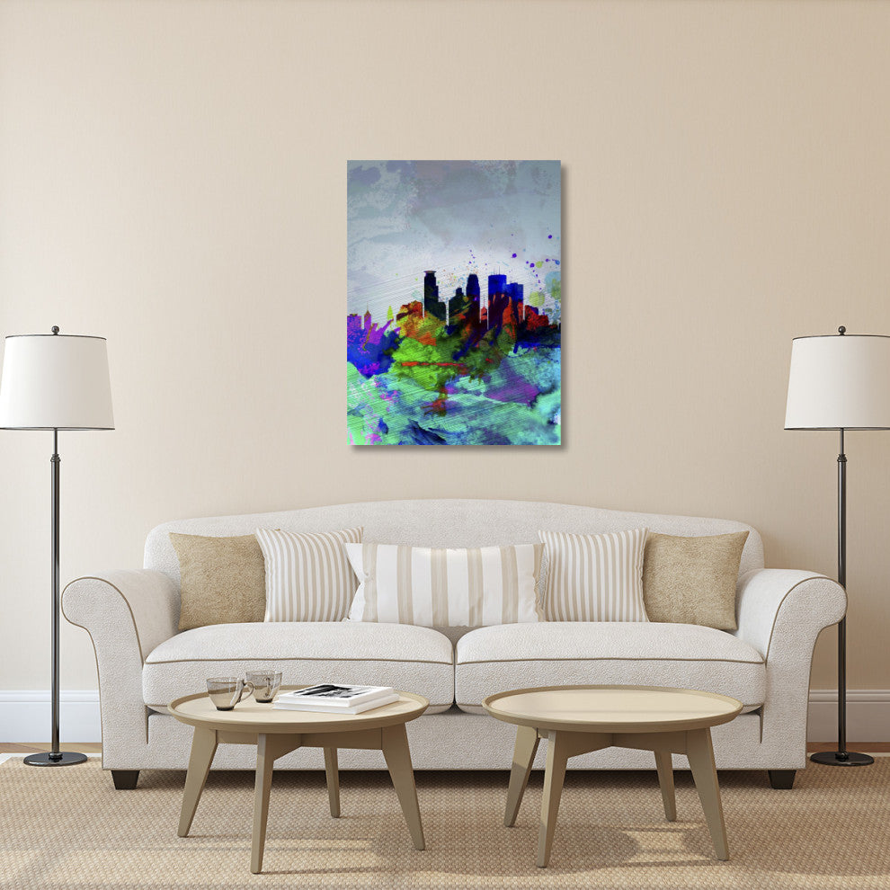 "Minneapolis Watercolor Skyline" Fine Art Print