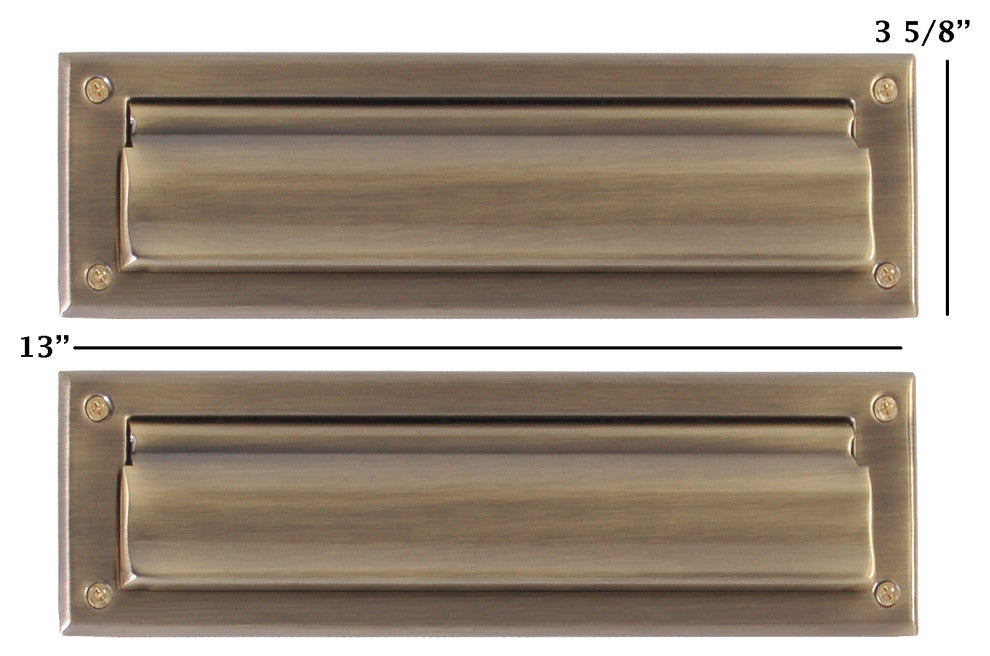 Mail Slot 3-5/8"x13", Antique Brass