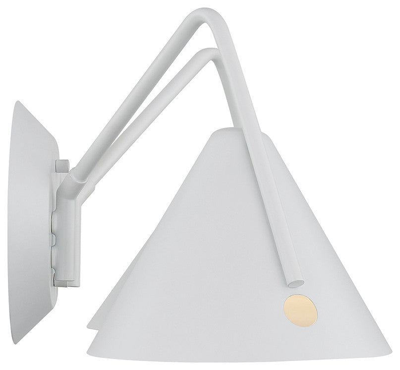 Zag 2-Light LED Wall Sconce Matte White Shade Finish