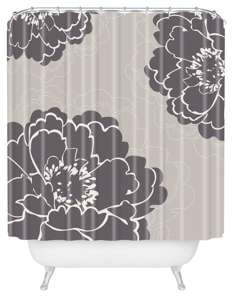 Caroline Okun Winter Peony Shower Curtain