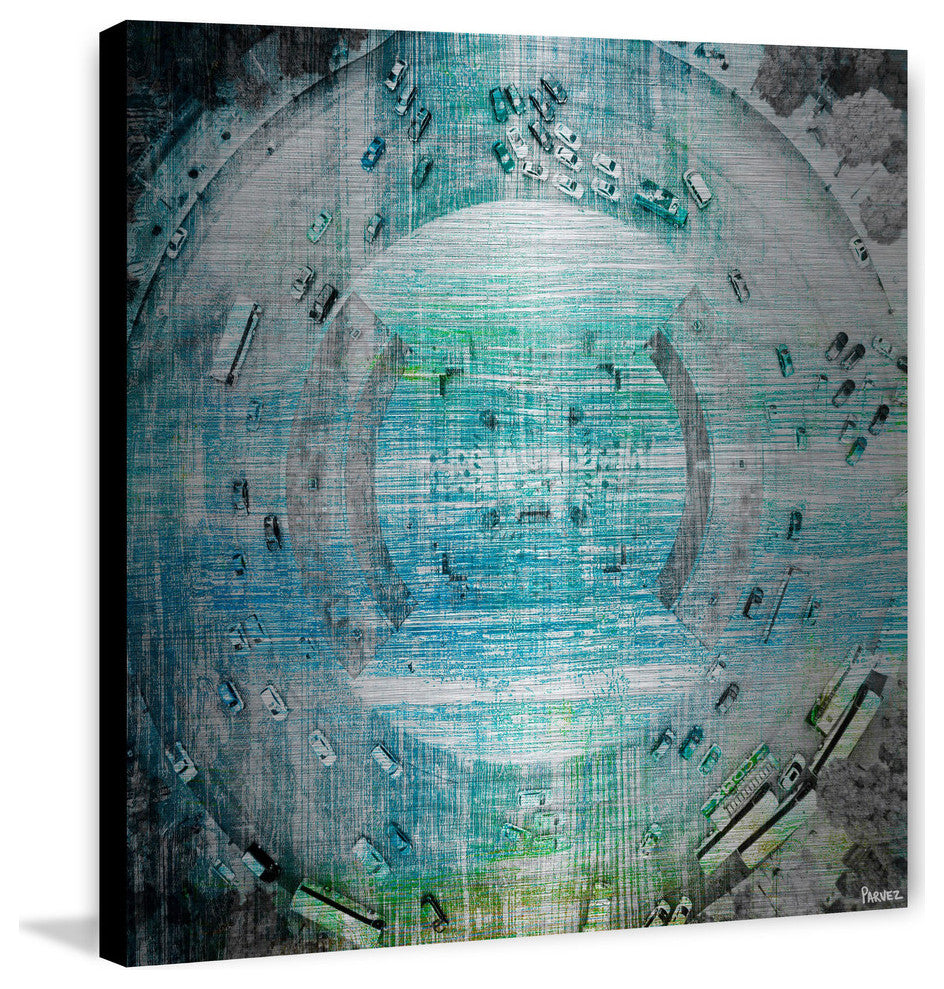 "Wrong Way Circle" Painting Print on Brushed Aluminum, 32"x32"