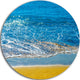 Sandy Beach And Calm Blue Sea Surf, Seascape Disc Metal Wall Art, 36"