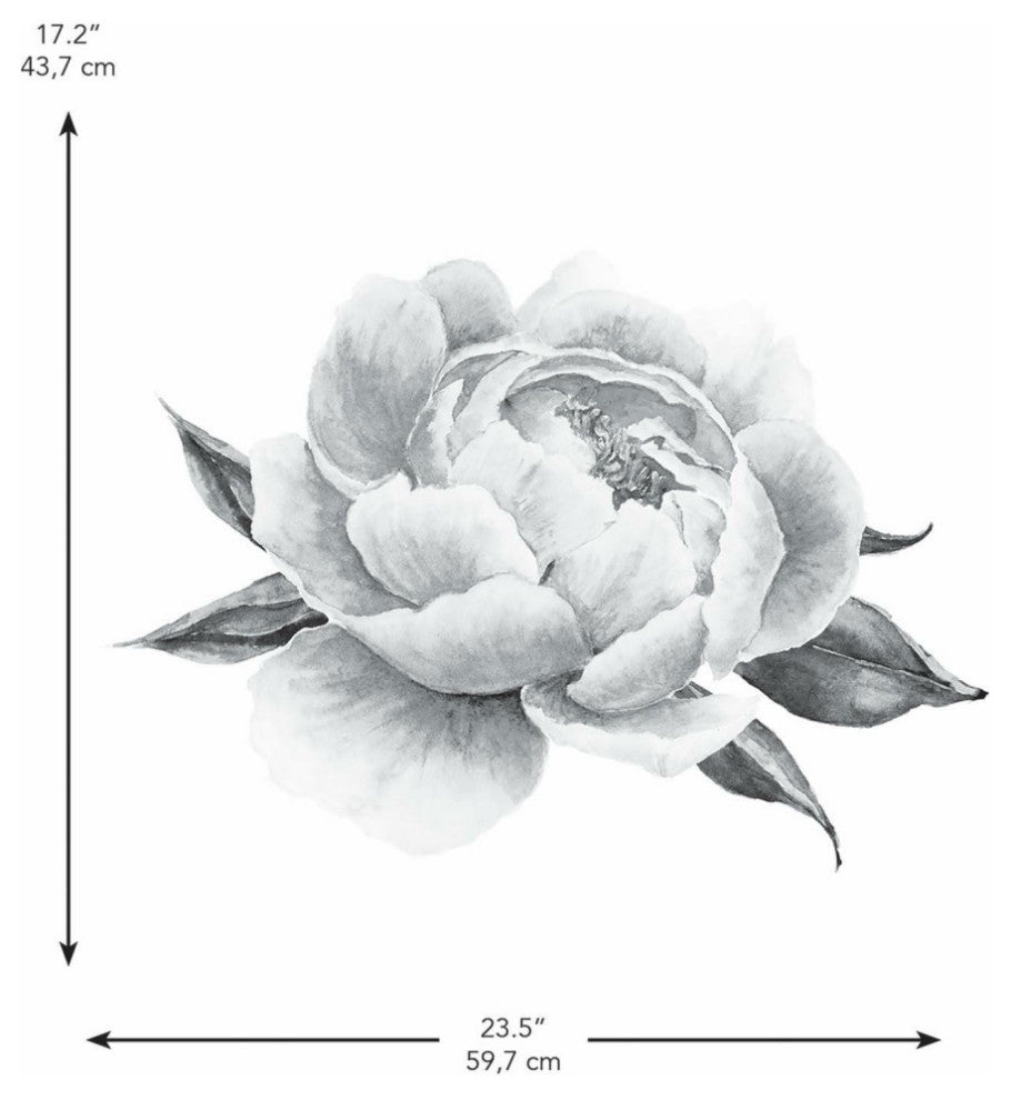 Black Peonies Peel And Stick Giant Wall Decals