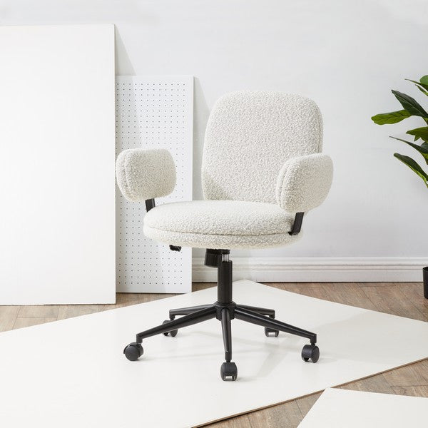 Safavieh Couture Emeril Adjustable Desk Chair Light Grey / Black