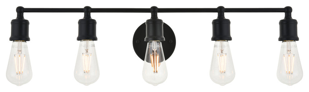 Black Finish 5-Light Wall Sconce