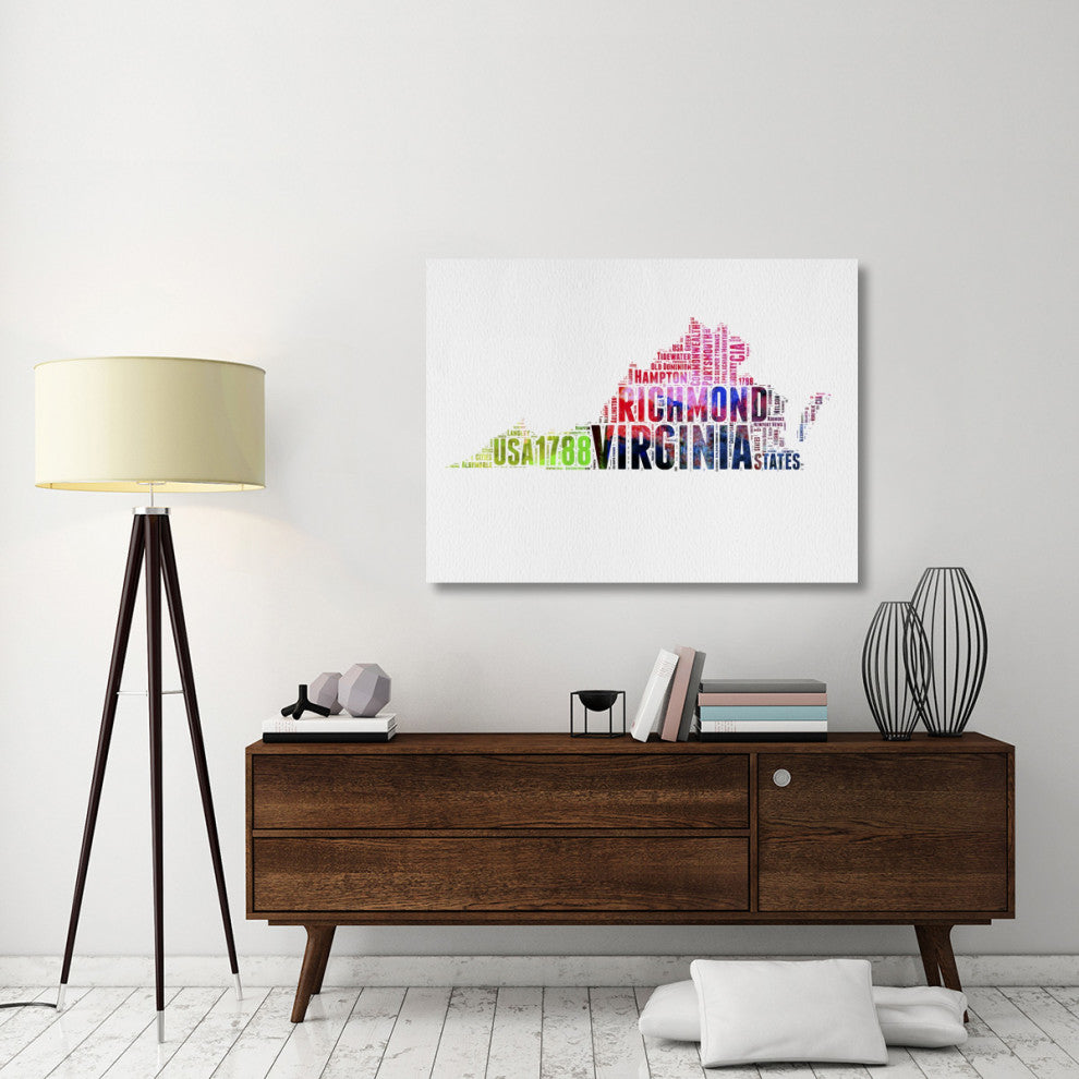 "Virginia Watercolor Word Cloud" Fine Art Print