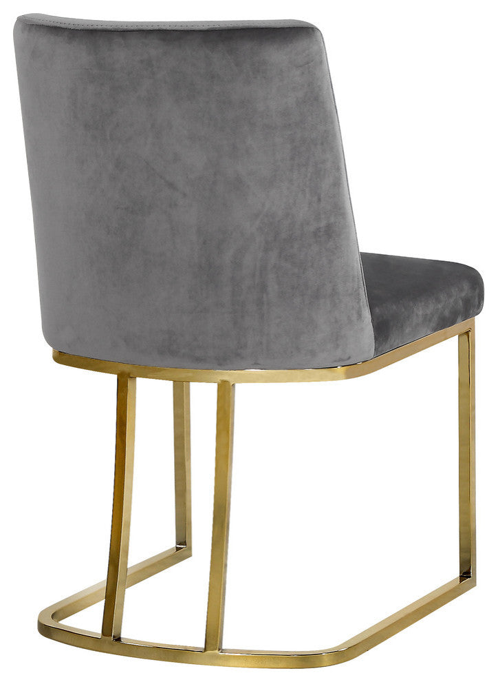 Heidi Velvet Dining Chairs, Set of 2, Gray