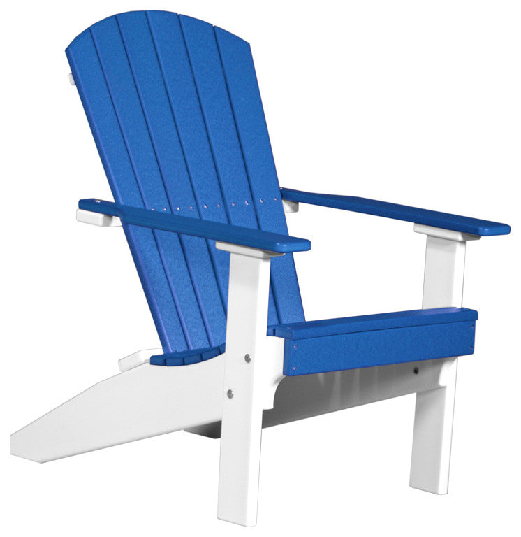 Poly Lakeside Adirondack Chair, Blue & White