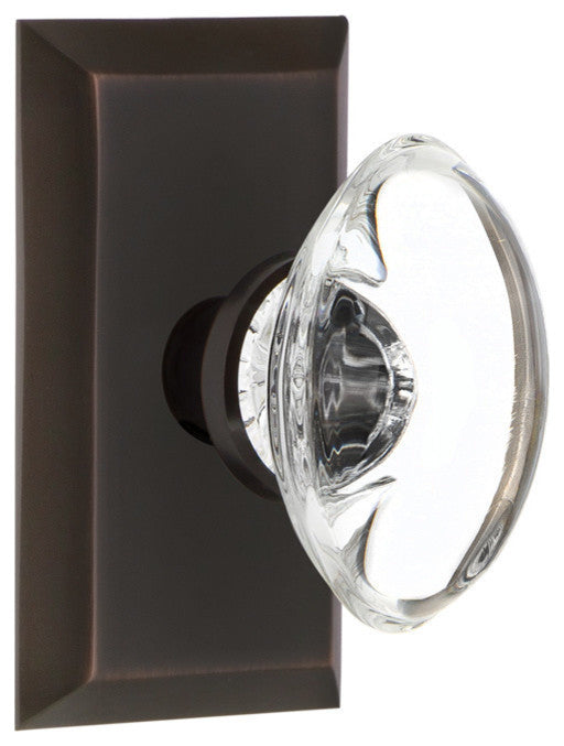 Studio Plate Single Dummy Oval Clear Crystal Glass Knob