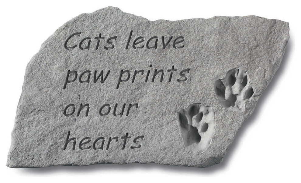 "Cats Leave Paw Prints on our Hearts" Garden Stone