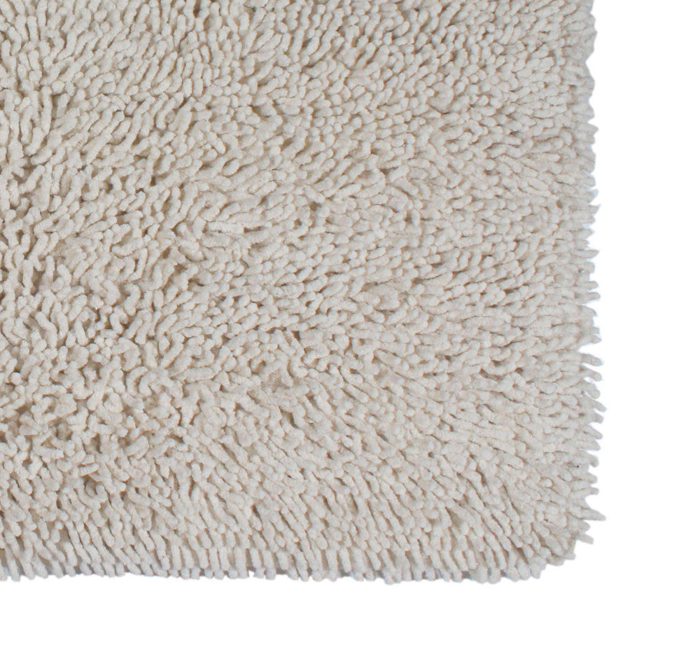 Shaggy Lux Bath Rug Bath Rugs Set, 24x36 Rectangle, Ivory