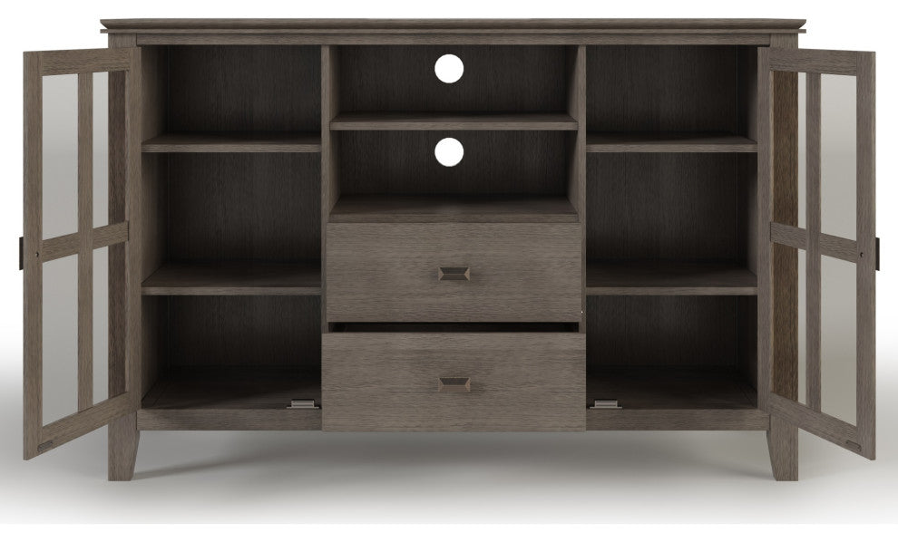 Artisan Solid Wood 53" Wide Tv Media Stand In Farmhouse Grey For Tvs Up To 60"es