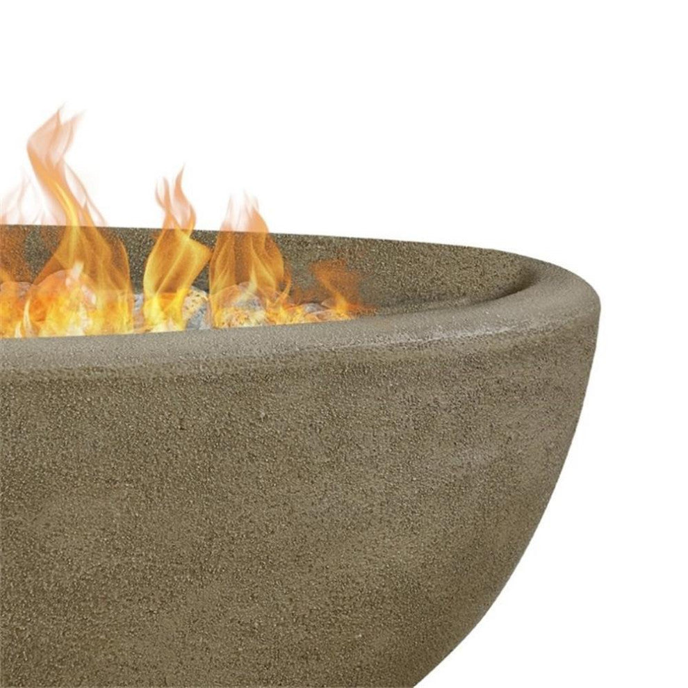 Real Flame Riverside Oval Propane Fire Bowl in Glacier Gray