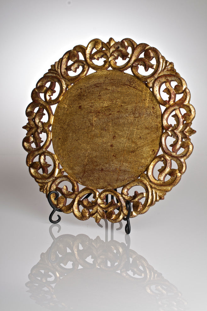 Vendome Round Placemats, Set of 4, Gold