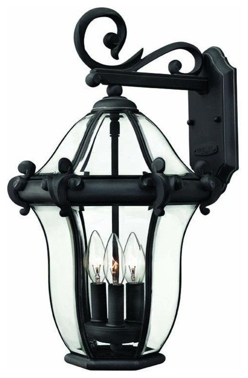 San Clemente Small Outdoor Wall Sconce, Museum Black