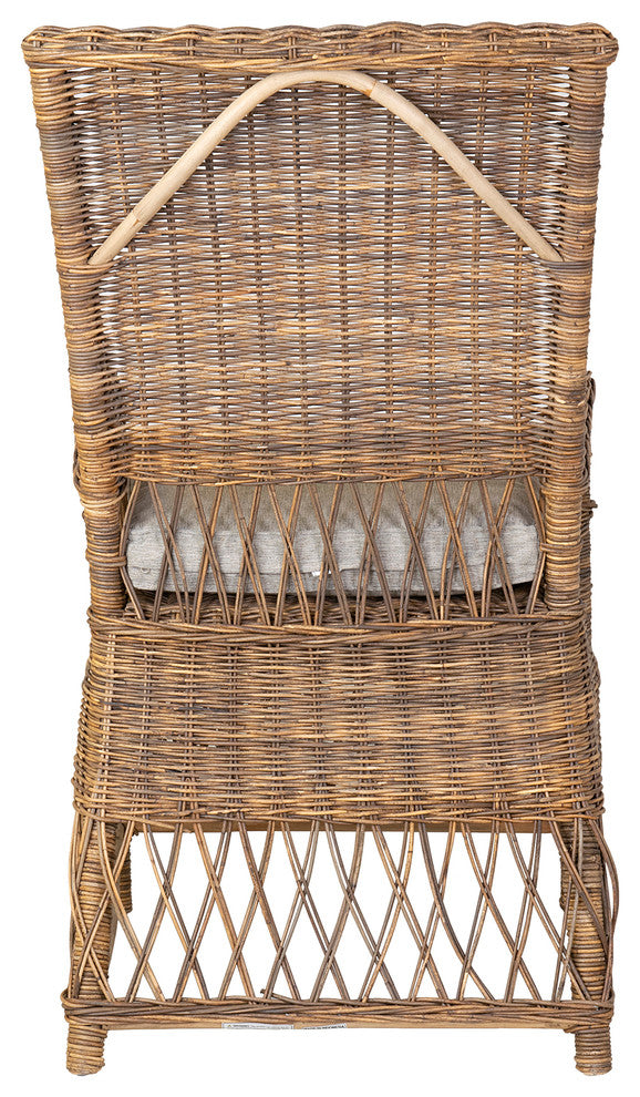 East at Main Serena Grey Rattan Dining Chair with Cushion