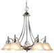 Anson Chandelier, Satin Nickel, 5l - 26"d X 23.5"h, Downward