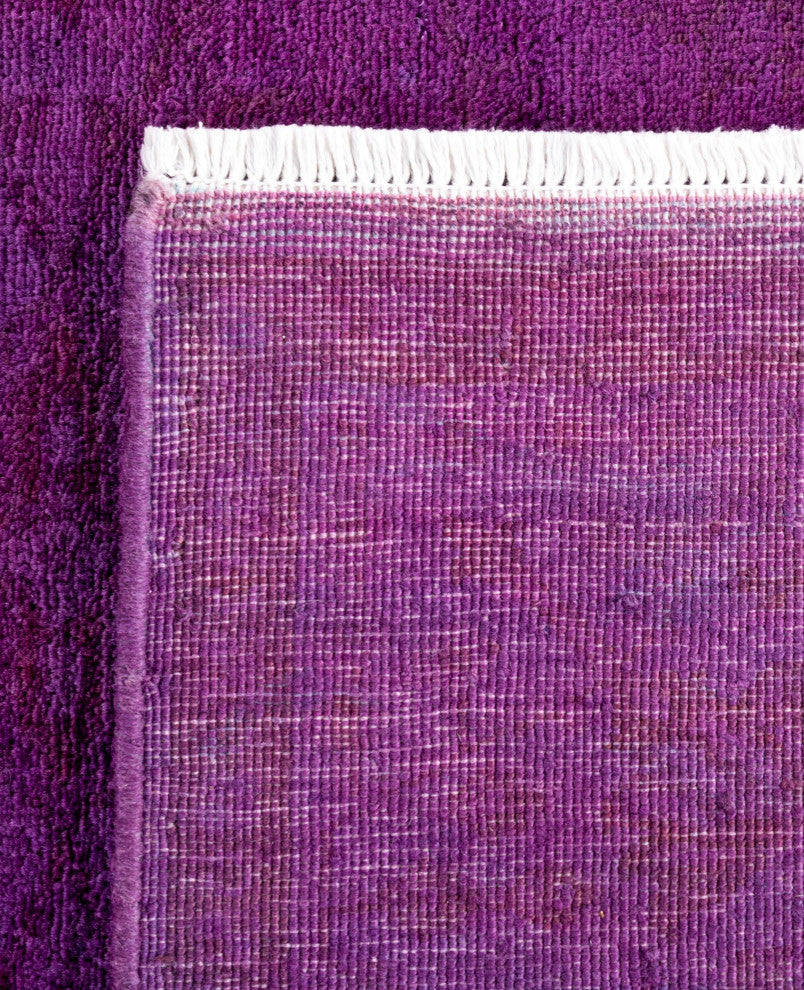Overdyed One-of-a-Kind Hand-Knotted Area Rug Purple, 4' 2" x 6' 0"