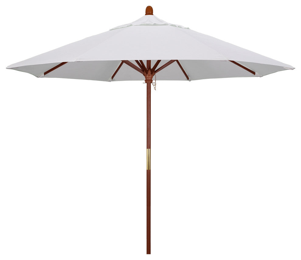 9' Square Push Lift Wood Umbrella, Natural Pacifica