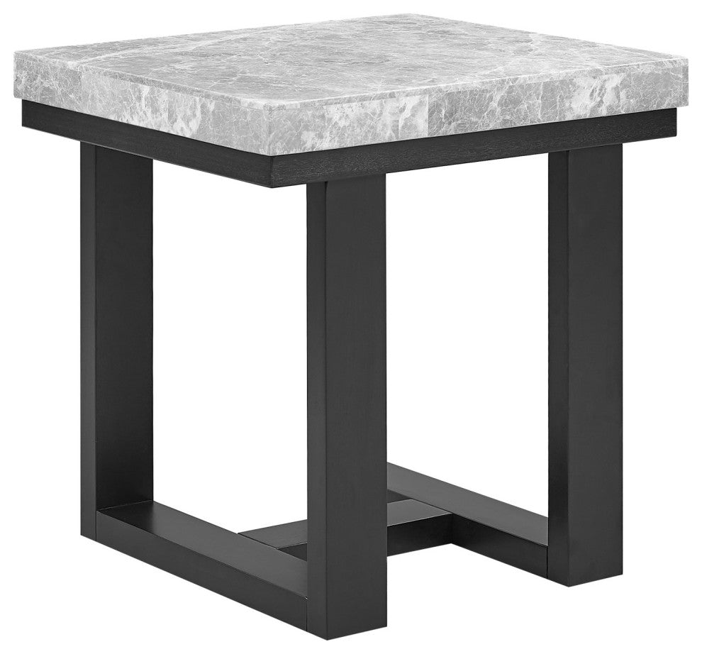 Lucca Gray Marble Top End Table