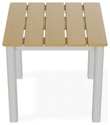 21" Square Rustic Outdoor End Table, Snow