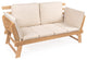 Hartley 2-Seat Modern Scandinavian Folding Wood Outdoor Day Bed Sofa