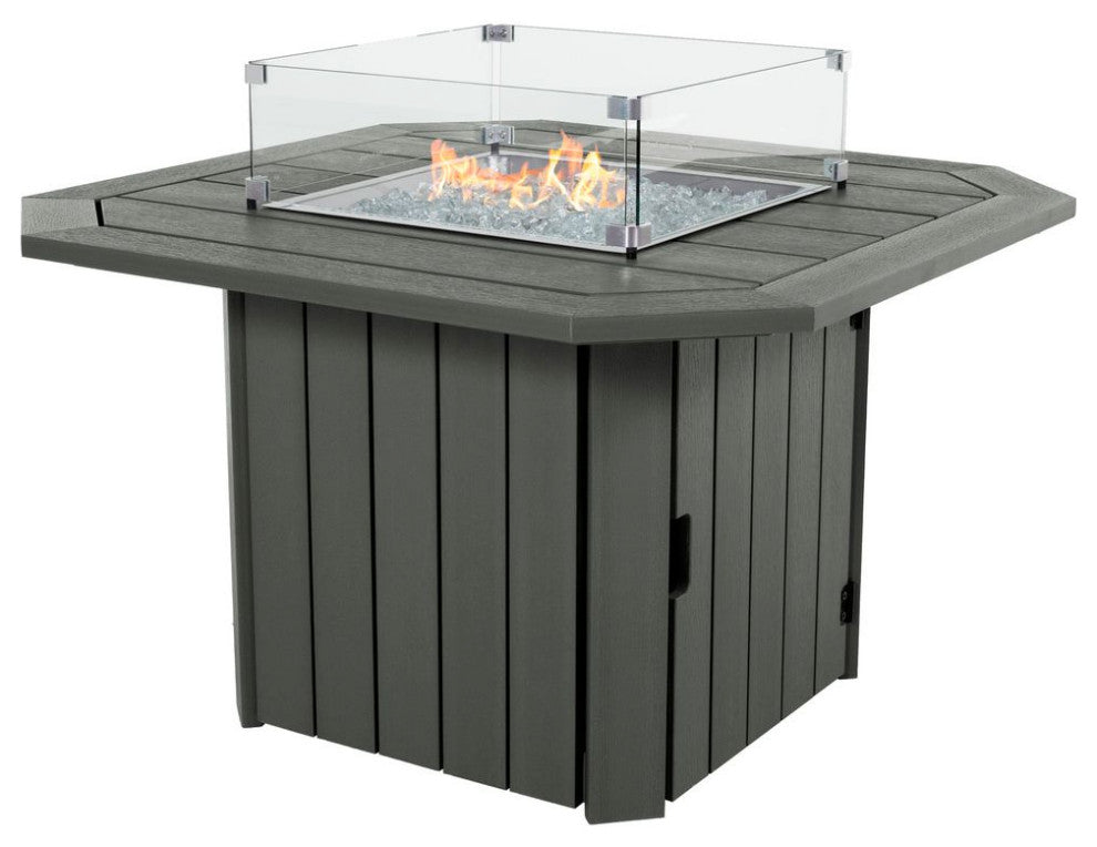 Oasis 40" Fire Pit Table, Coastal Teak
