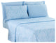 6 Piece: Luxury Paisley Printed Bed Sheet set, Twin 4 Piece, Blue, King