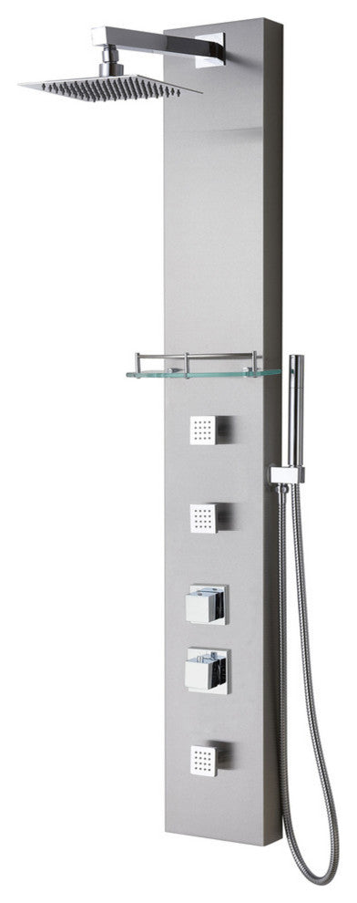 Luxier 55" 3-Jet Shower Panel System With Rainfall Shower Head Hand Shower