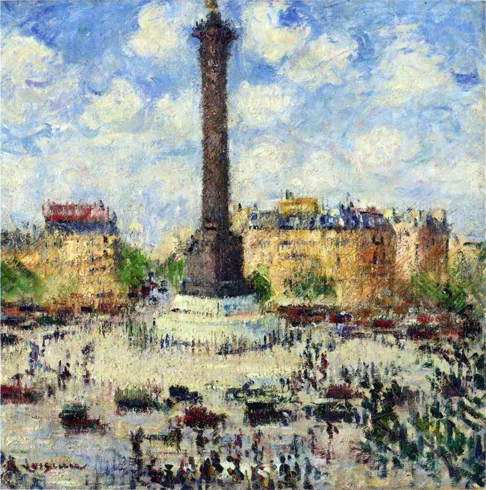 Gustave Loiseau Place de la Bastille - 20" x 20" Premium Canvas Print