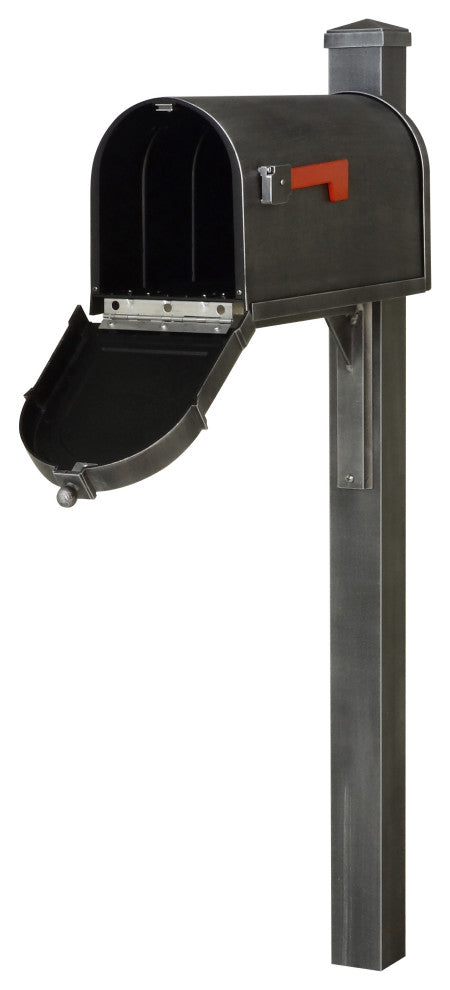 Berkshire Curbside Mailbox and Wellington Decorative Post, Swedish Silver