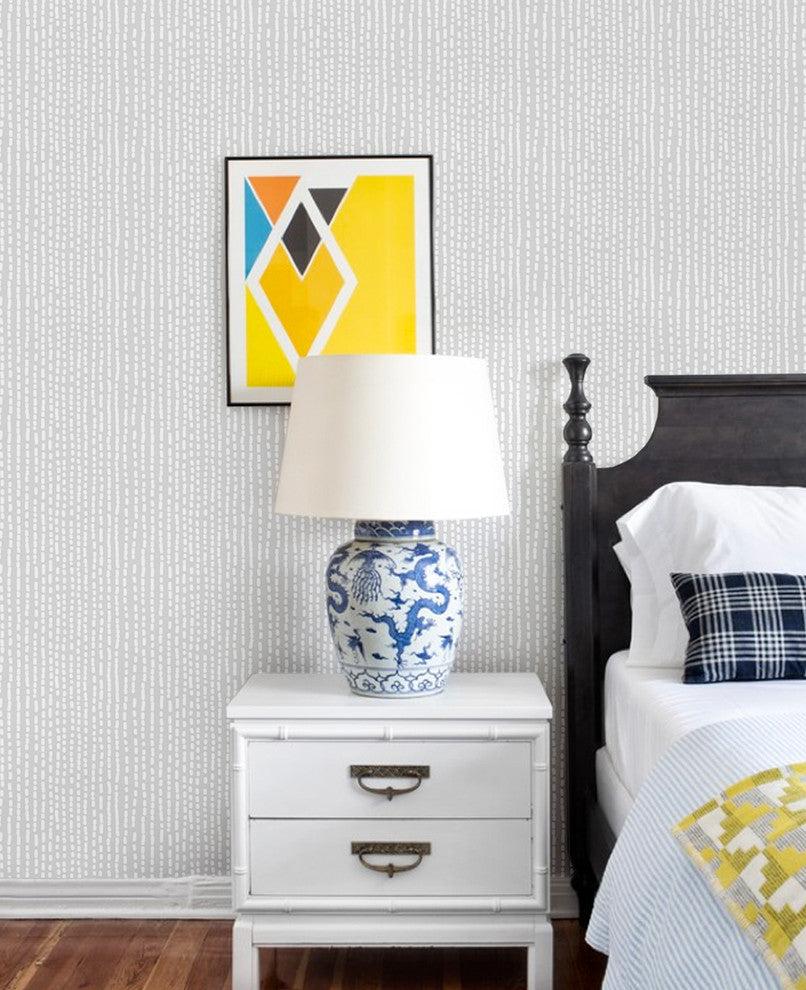 Line Art Peel and Stick Vinyl Wallpaper, Cool Gray, 24"w X 108"h