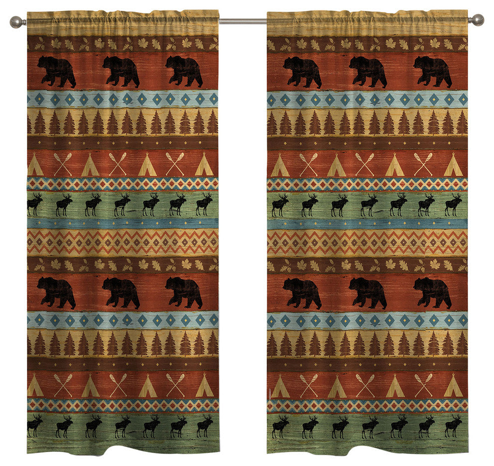 Bear Lodge 84" Room Darkening Window Curtain
