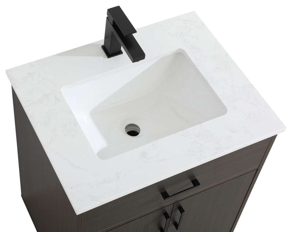 Home Living 24" Single Bathroom Vanity, Mocha Brown