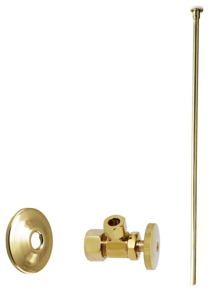Toilet Kit - 5/8" Od X 3/8" Od X 20" Flat Head In Polished Brass, Polished Brass