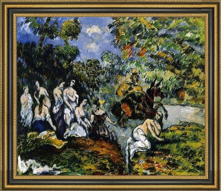 Paul Cezanne Legendery Scene - 20" x 25" Framed Premium Canvas Print