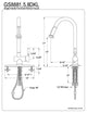 Gourmetier Single Handle Pull-Down Spray Kitchen Faucet GS8885DKL